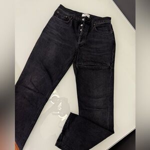 Agolde Lana Straight Leg Black Jean